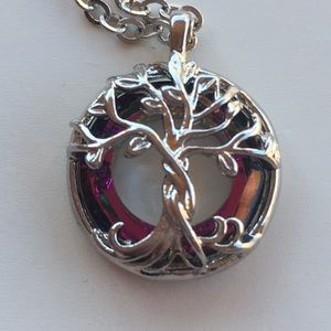 🦋 Tree Of Life Necklace Silver Adult Teen Child 18 to 20” Chain Purple